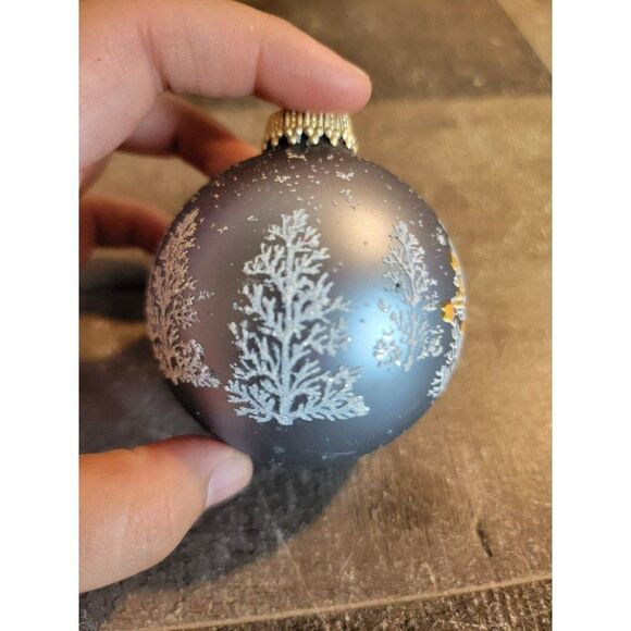 Snowman snowflake jolly blown glass ball ornament Xmas - Picture 1 of 7